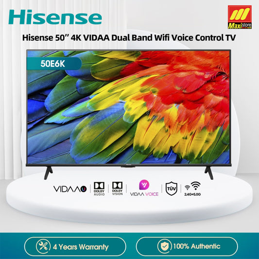 HISENSE 50E6K 50 Inch 4K UHD VIDAA Smart LED TV