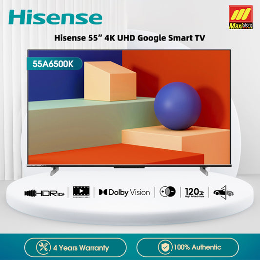 HISENSE 55A6500K 55 Inch 4K UHD Google TV Smart LED 2023