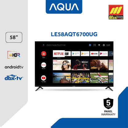 AQUA LE58AQT6700UG LED TV Android [58 Inch] 4K UHD Smart