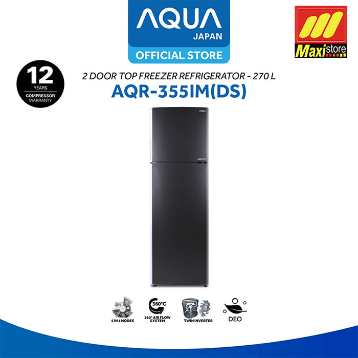 AQUA AQR-355IM DS Kulkas 2 Pintu [270 L] Inverter