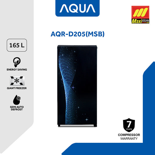 AQUA AQR-D205 MSB Kulkas 1 Pintu [165 L] dengan Giant Freezer