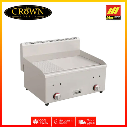 CROWN Horeca E-RQP-722 Gas Griddle Countertop (1/3 Flat & 2/3 Grooved)