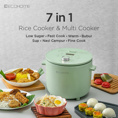 ECOHOME Rice Cooker Low Carbo ELS-777 Low Sugar Penanak Multifungsi