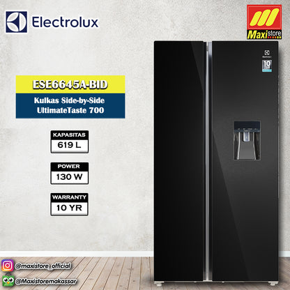 ELECTROLUX ESE6645-BID Kulkas Side-by-Side [619 L] Glass Door UltimateTaste 700