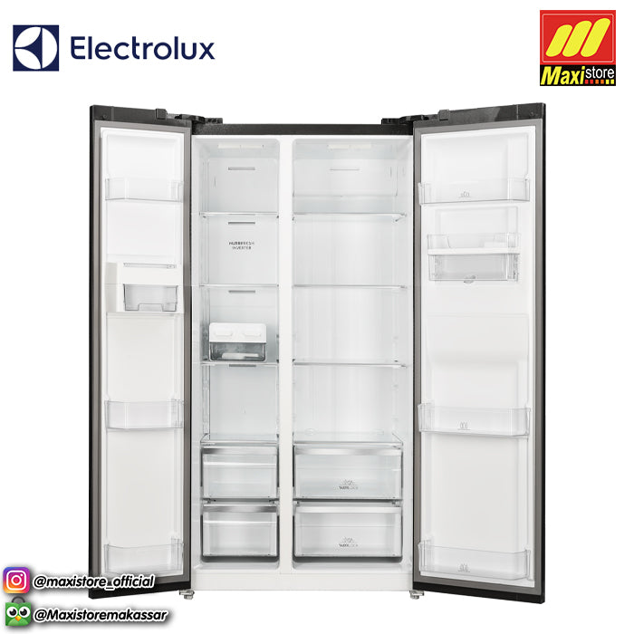 ELECTROLUX ESE6645-BID Kulkas Side-by-Side [619 L] Glass Door UltimateTaste 700