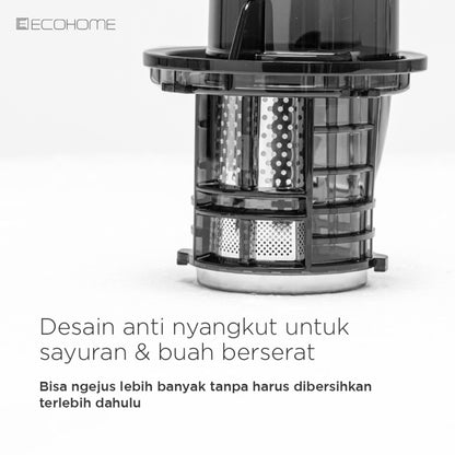 ECOHOME Slow Juicer ESJ-999 Cold Pressed Fruit Extractor 65 RPM