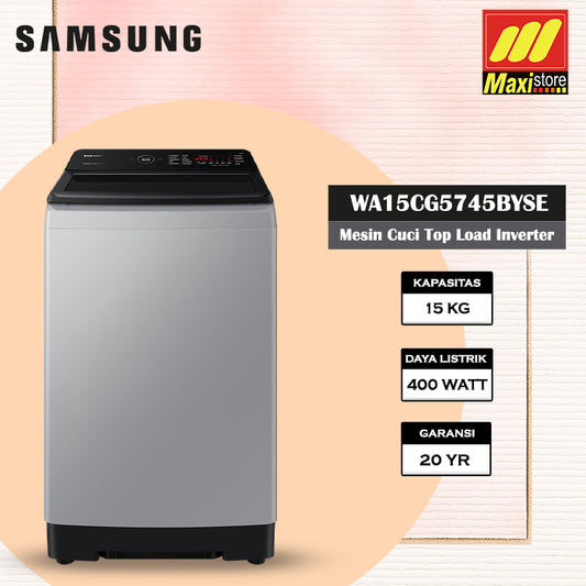 SAMSUNG WA15CG5745BYSE Mesin Cuci Top Load [15 Kg] Digital Inverter