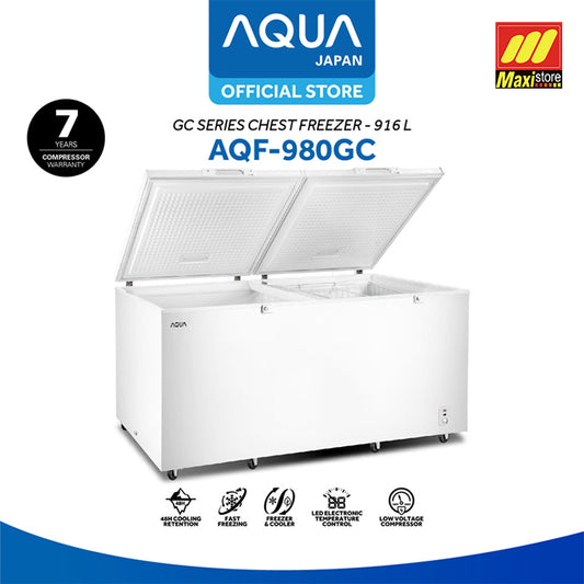 AQUA AQF-980GC / AQF-980 GC Chest Freezer [916 L] Lemari Pembeku
