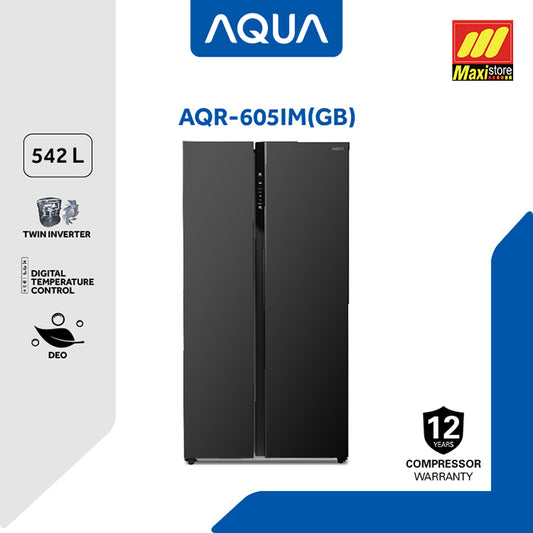 AQUA AQR-605IM GB Kulkas Side-by-side [541 L] Inverter