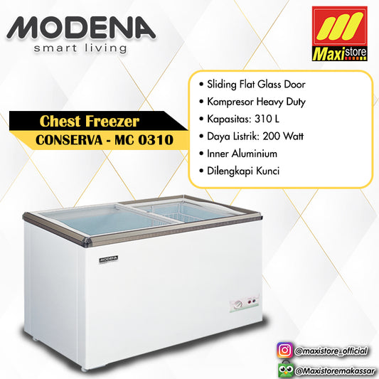 MODENA MC 0310 / MC0310 Sliding Glass Door Freezer [310 L]
