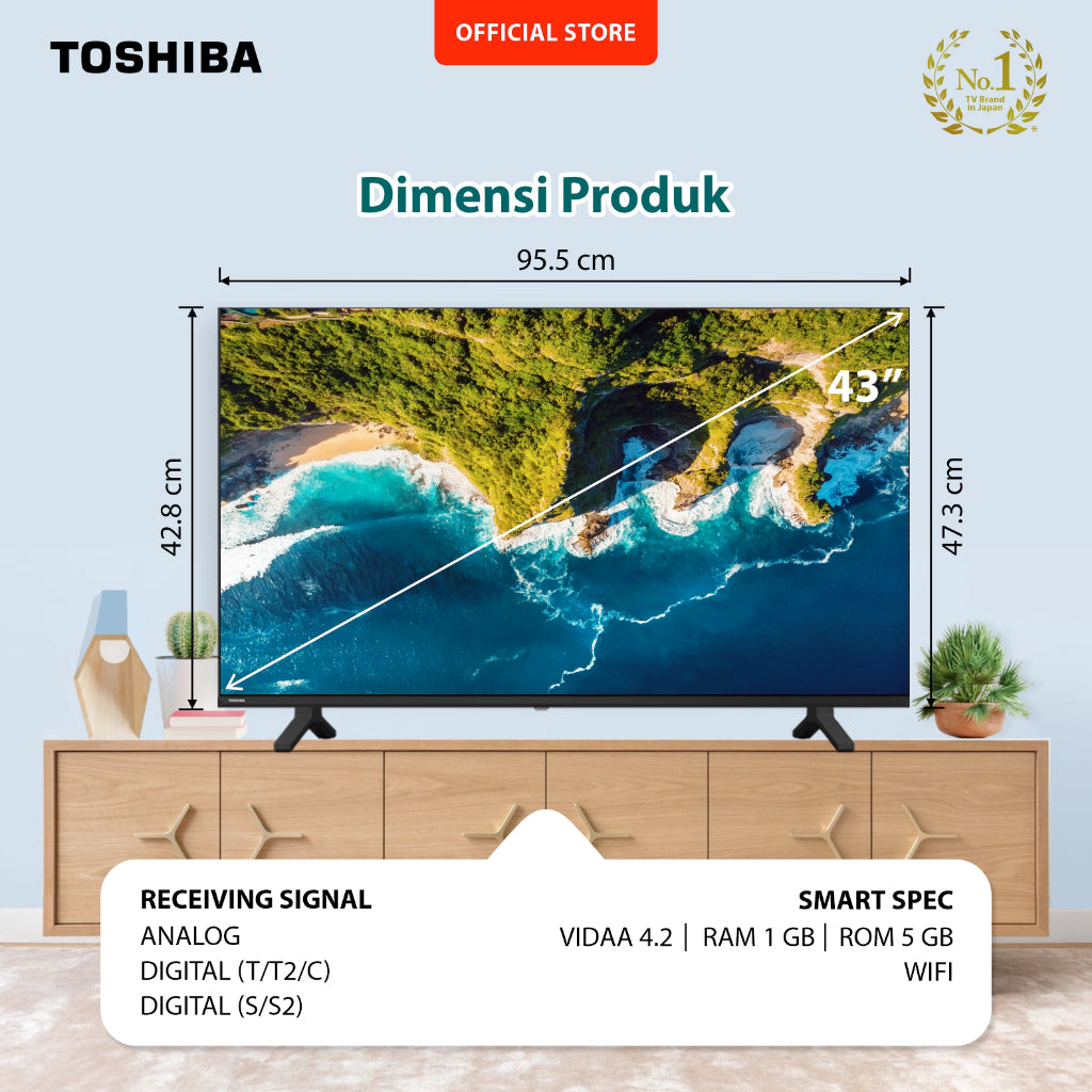 Toshiba 43V31LP LED VIDAA Smart TV [43 Inch] Full-HD Dolby Audio