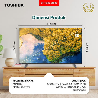 Toshiba 50C350LP LED Google Smart TV [50 Inch] UHD 4K Dolby Atmos
