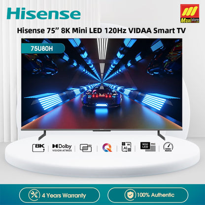 HISENSE 75U80H 75 Inch 8K UHD Quantum Dot ULED TV [75"]
