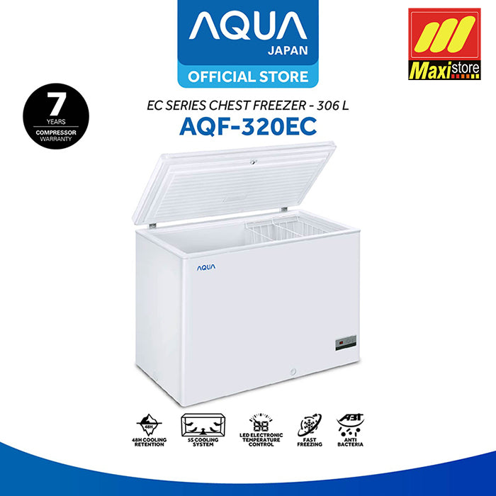 AQUA AQF-320EC / AQF-320 EC Chest Freezer [306 L] Lemari Pembeku