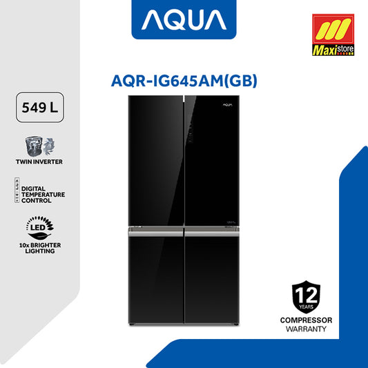 AQUA AQR-IG645AM Kulkas Multidoor [549 L] 4 Pintu Glass Door