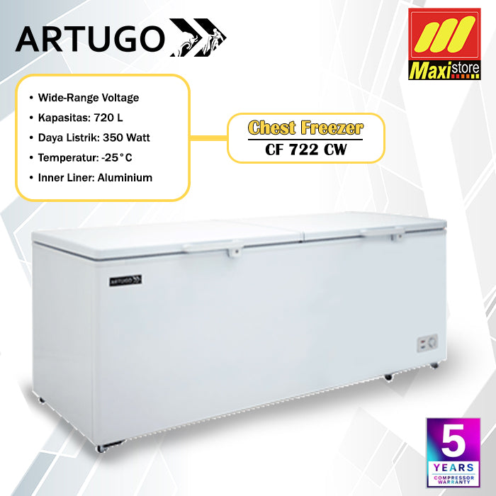 ARTUGO CF 722 CW / CF722 CW Chest Freezer [720 L] Double Door