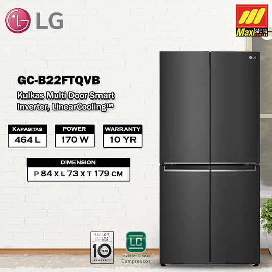 LG GC-B22FTQVB Kulkas Multi-Door 4 Pintu [464 L] Inverter, Black