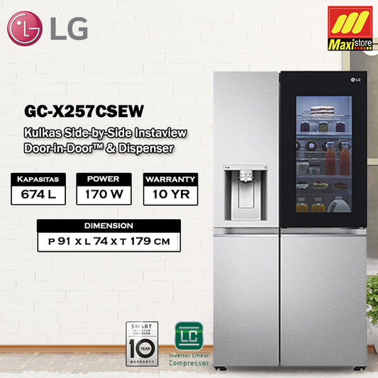 LG GC-X257CSEW Kulkas Side-by-Side Instaview [674 L]