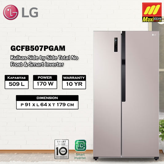 LG GCFB507PGAM Kulkas Side-by-Side [509 L] Total No Frost Inverter