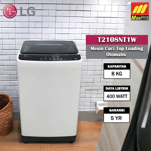 LG T2108NT1W Mesin Cuci Top Loading [8 Kg] Otomatis